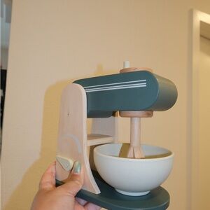 Hearth & Hand Wooden Toy Mixer in Green and Natural Wood